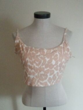 Aerie Leopard Print Cowl Neck Crop Cami in Beige